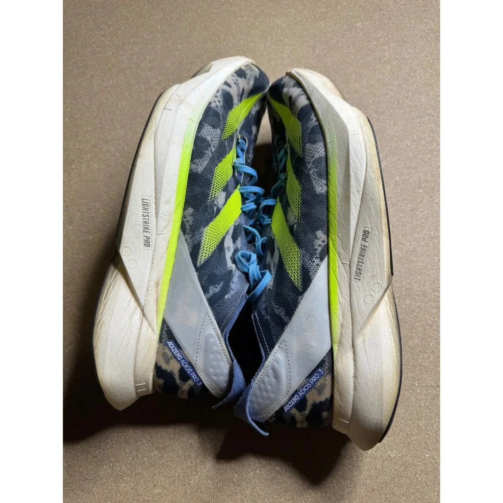 Adidas Adizero Adios Pro 3 Mens Running Shoes Leopard Yellow GX9444 US 11.5